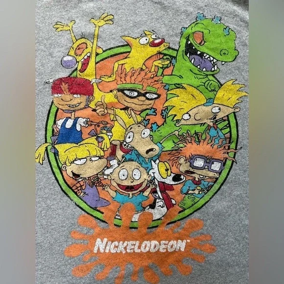 Nickelodeon Retro Graphic Tee, Gray Size XL - Picture 3 of 3